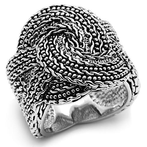 3W248 - Brass Ring Rhodium Women No Stone No Stone