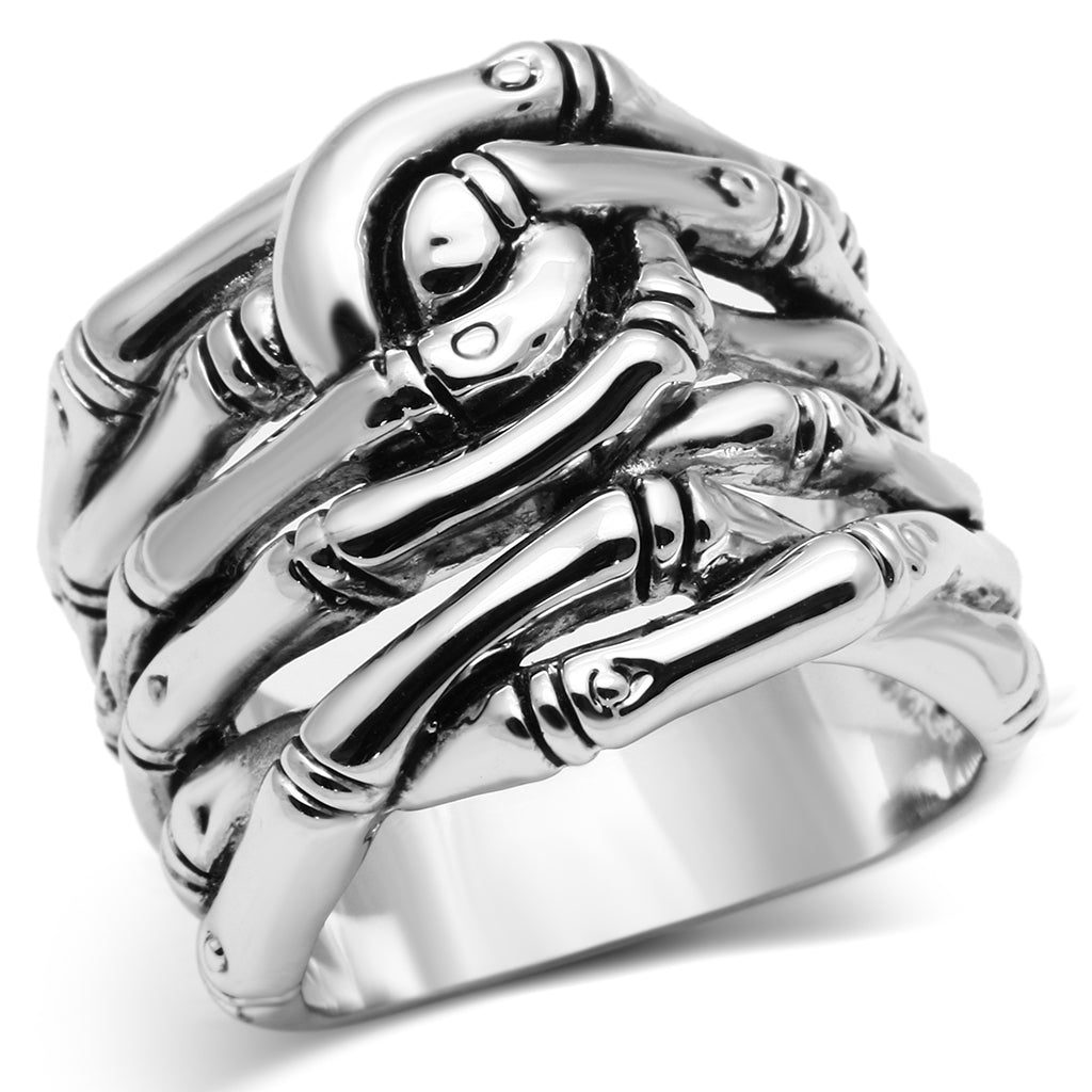 3W253 - Brass Ring Rhodium Women No Stone No Stone