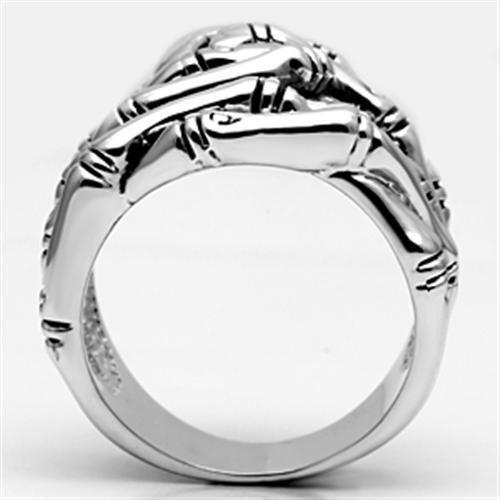 3W253 - Brass Ring Rhodium Women No Stone No Stone