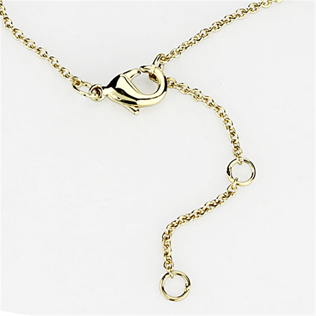 3W459 - Brass Necklace Gold+Rhodium Women AAA Grade CZ Clear