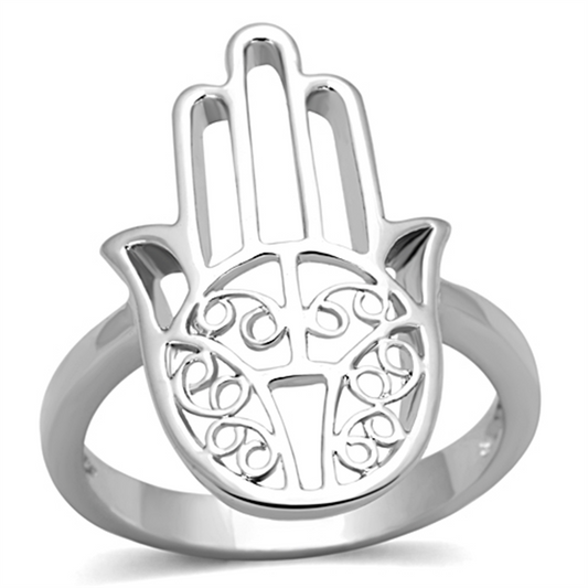 3W486 - Brass Ring Rhodium Women No Stone No Stone