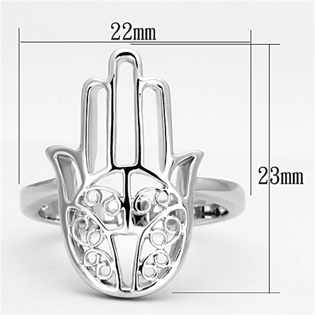 3W486 - Brass Ring Rhodium Women No Stone No Stone