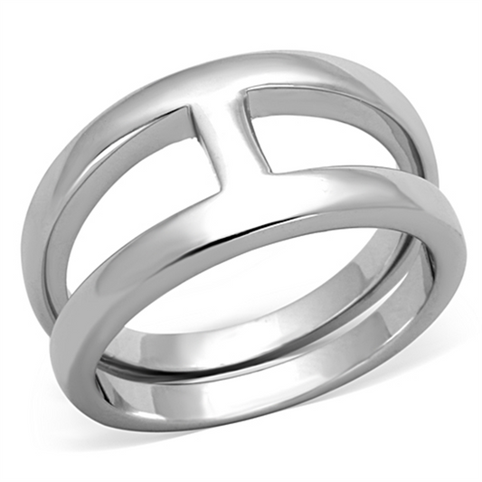 3W603 - Brass Ring Rhodium Women No Stone No Stone