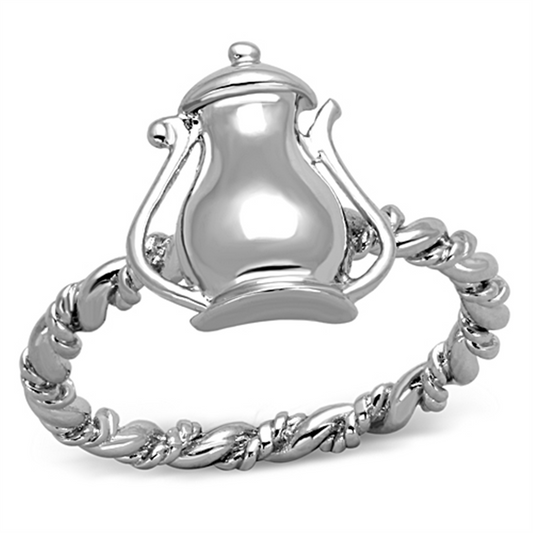 3W607 - Brass Ring Rhodium Women No Stone No Stone