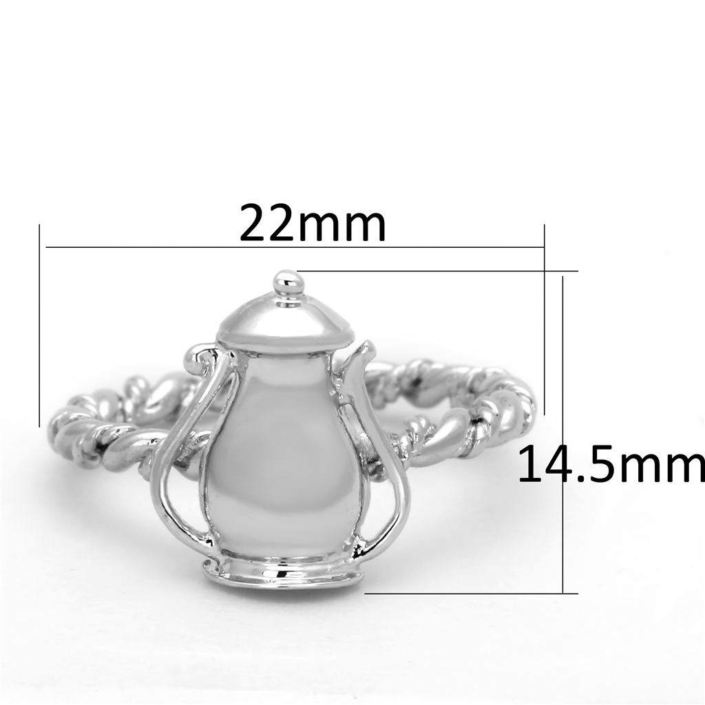 3W607 - Brass Ring Rhodium Women No Stone No Stone