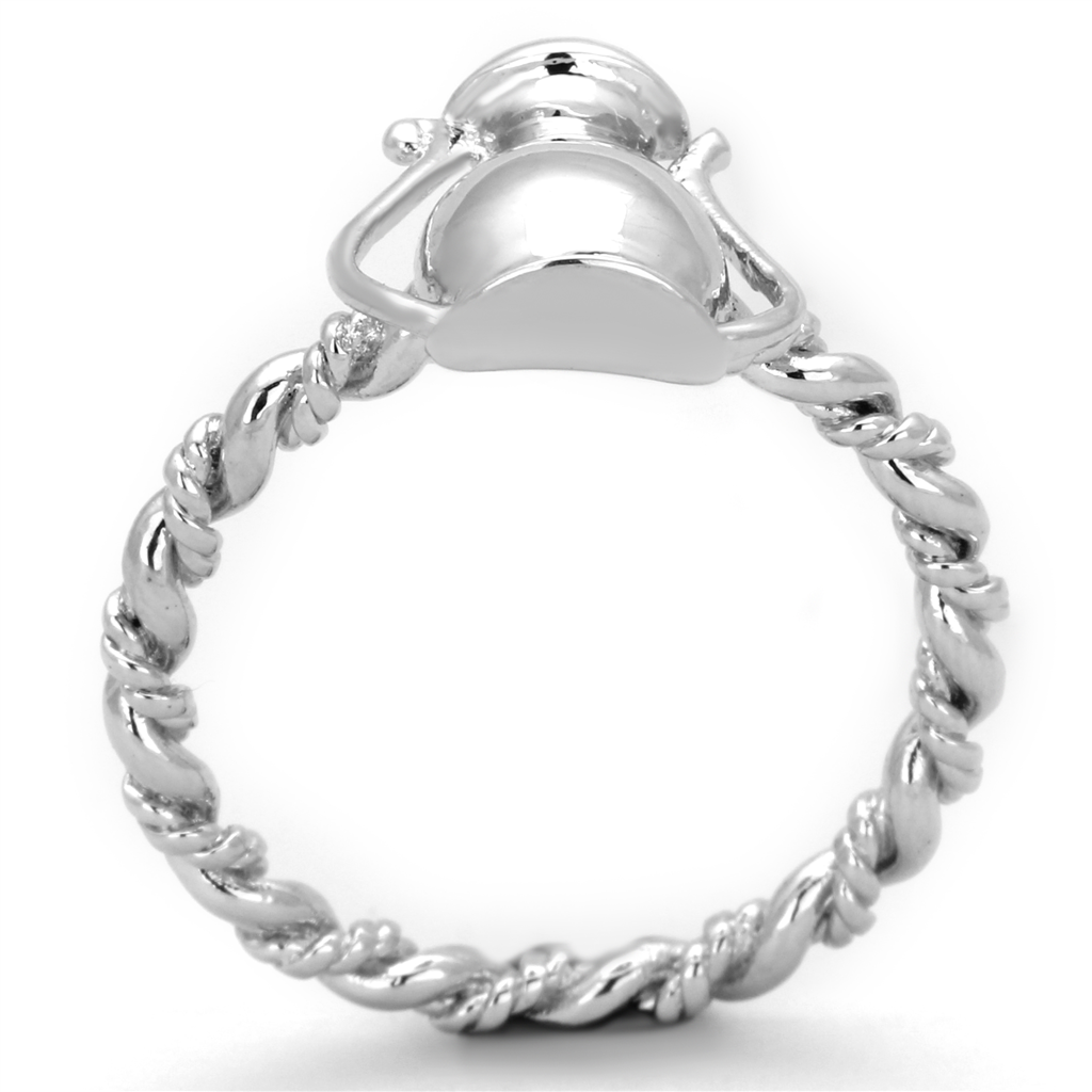 3W607 - Brass Ring Rhodium Women No Stone No Stone