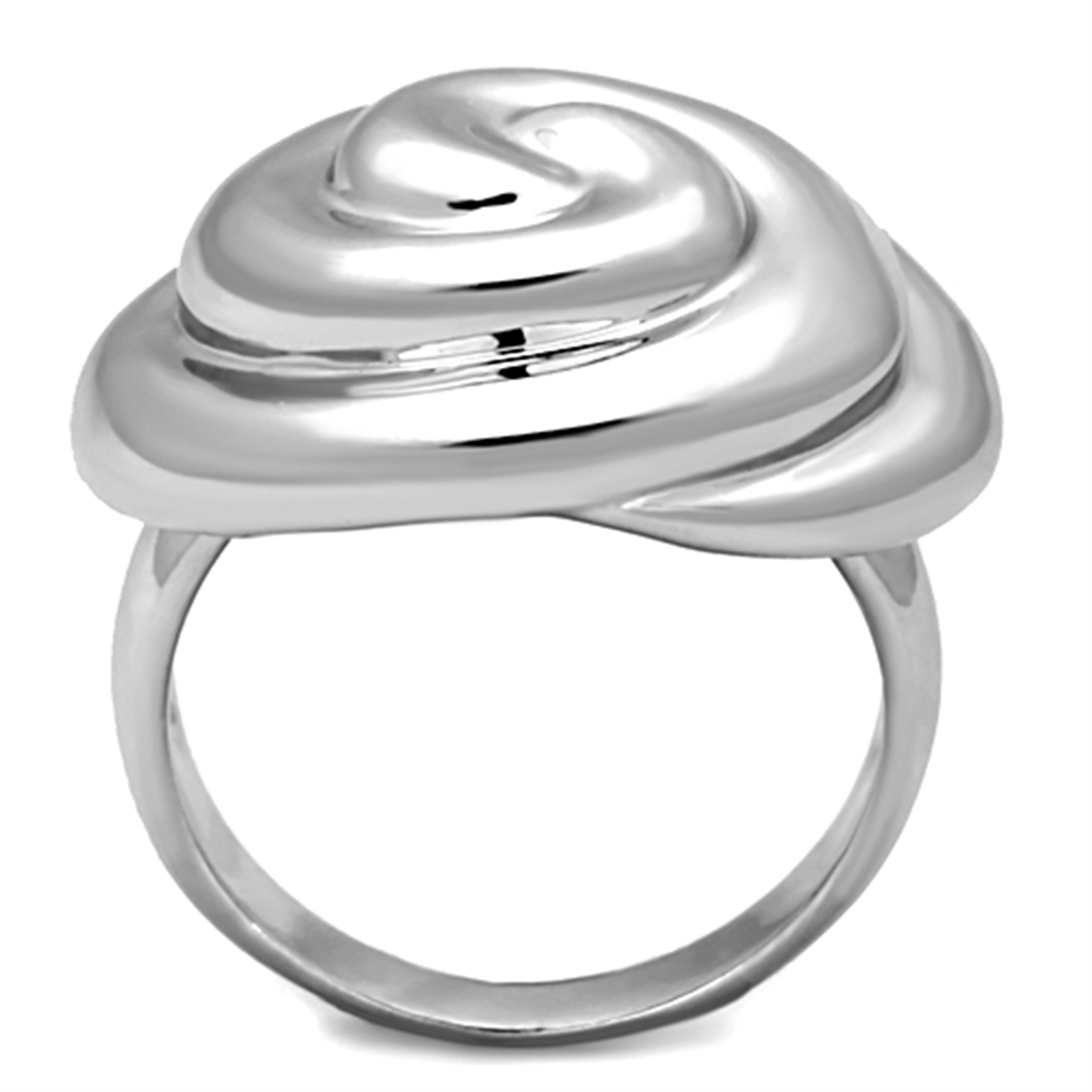 3W723 - Brass Ring Rhodium Women No Stone No Stone