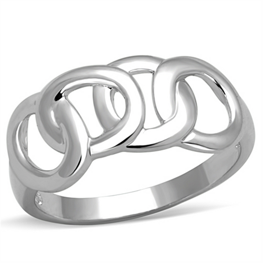 3W783 - Brass Ring Rhodium Women No Stone No Stone