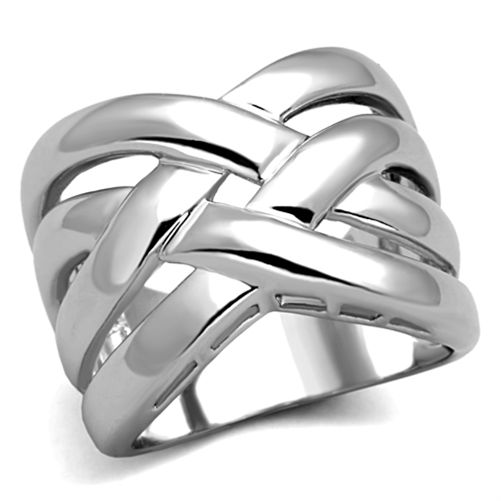 3W784 - Brass Ring Rhodium Women No Stone No Stone