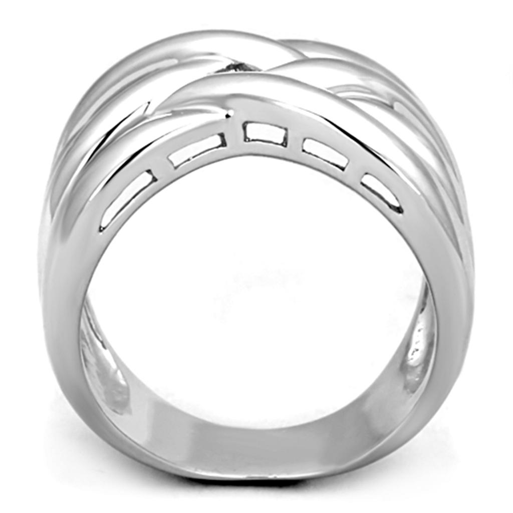 3W784 - Brass Ring Rhodium Women No Stone No Stone