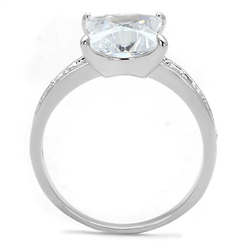 3w1349 - Brass Ring Rhodium Women AAA Grade CZ Clear