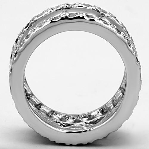 3w319 - Brass Ring Rhodium Women AAA Grade CZ Clear