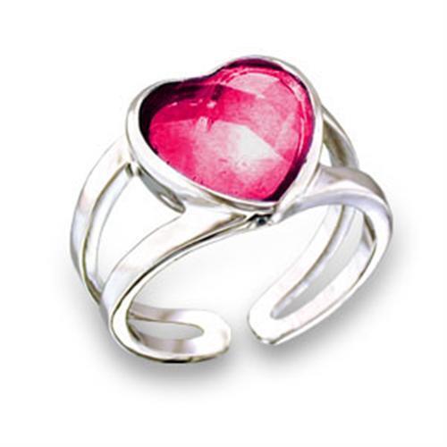 411802 - Brass Ring Rhodium Women Synthetic Ruby