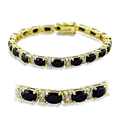 415503 - Brass Bracelet Gold Women AAA Grade CZ Jet