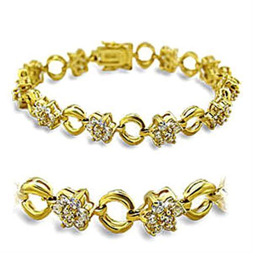 415506 - Brass Bracelet Gold Women AAA Grade CZ Clear