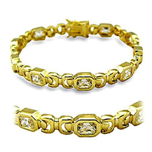 415601 - Brass Bracelet Gold Women AAA Grade CZ Clear