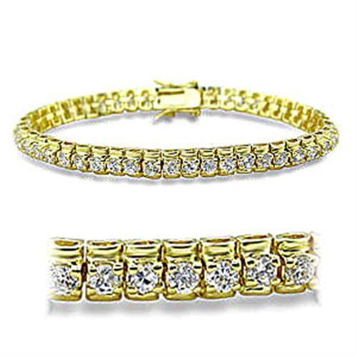 415906 - Brass Bracelet Gold Women AAA Grade CZ Clear