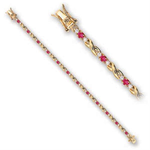 46806 - Brass Bracelet Gold Women Synthetic Ruby