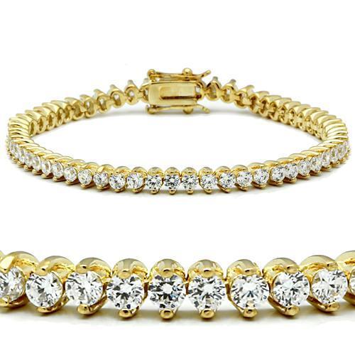 47104 - Brass Bracelet Gold Women AAA Grade CZ Clear