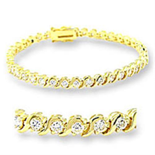 47204 - Brass Bracelet Gold Women AAA Grade CZ Clear