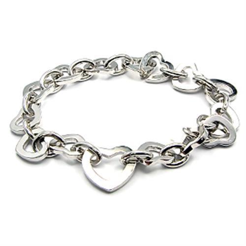 6X491 - Brass Bracelet Rhodium Women No Stone No Stone