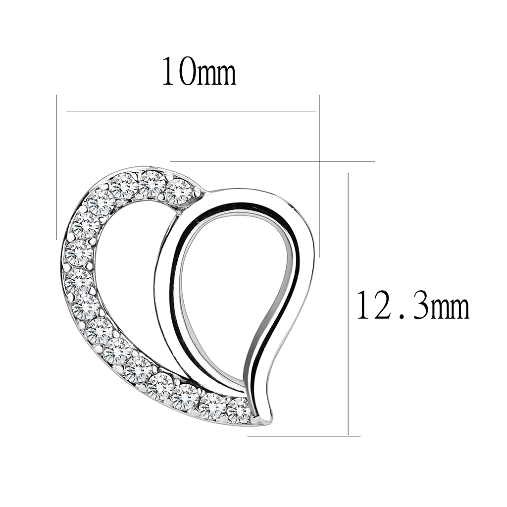 DA076 - Stainless Steel Earrings High polished (no plating) Women AAA Grade CZ Clear