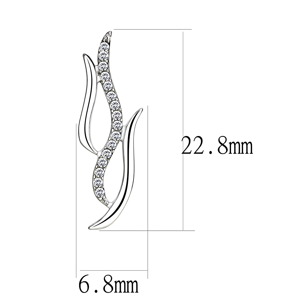 DA182 - Stainless Steel Earrings High polished (no plating) Women AAA Grade CZ Clear