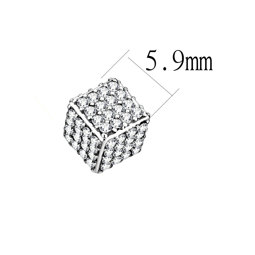 DA213 - Stainless Steel Earrings High polished (no plating) Women AAA Grade CZ Clear