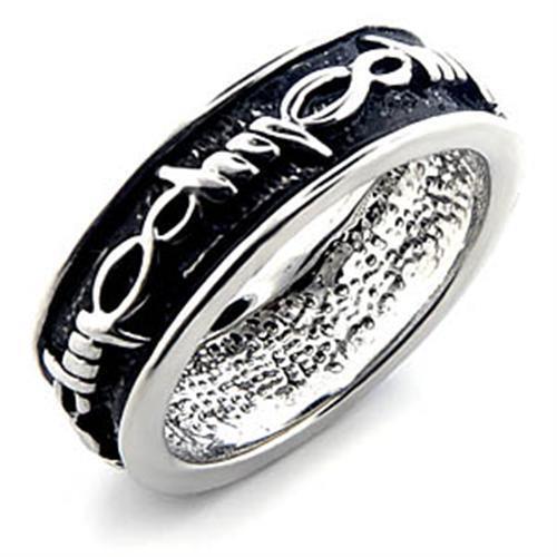 LO015 - Brass Ring Rhodium Women No Stone No Stone