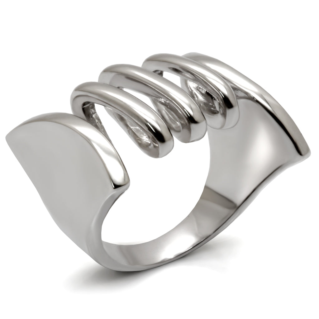 LO1521 - Brass Ring Rhodium Women No Stone No Stone