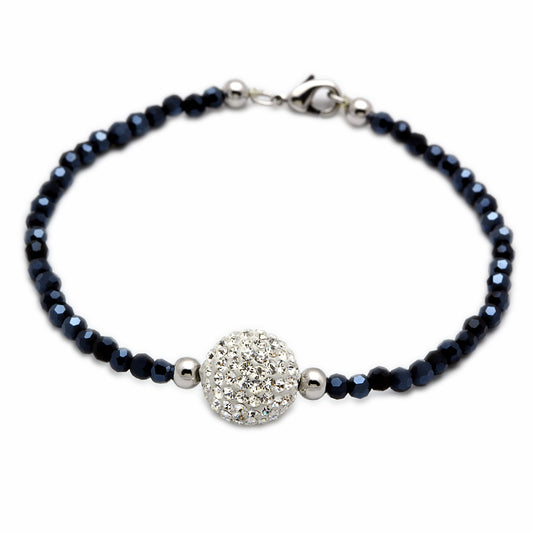 LO2047 - Brass Bracelet Rhodium Women Top Grade Crystal Clear