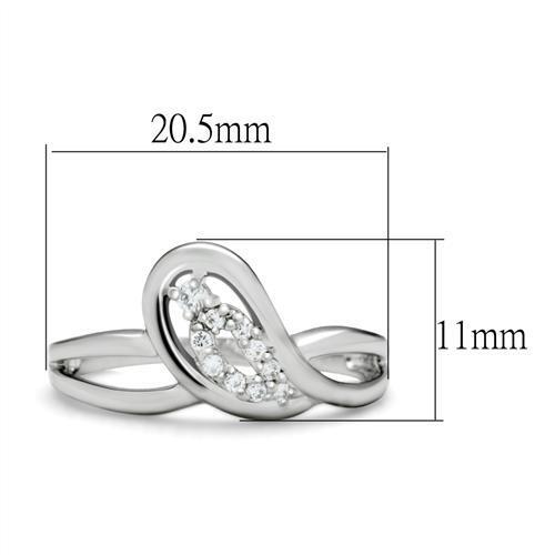 LO2051 - Brass Ring Rhodium Women AAA Grade CZ Clear