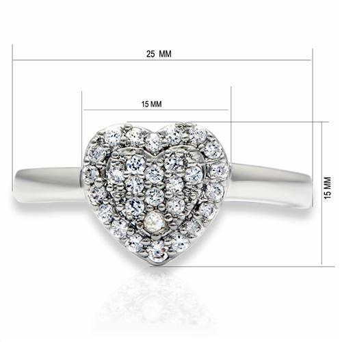 LO2056 - Brass Ring Rhodium Women AAA Grade CZ Clear