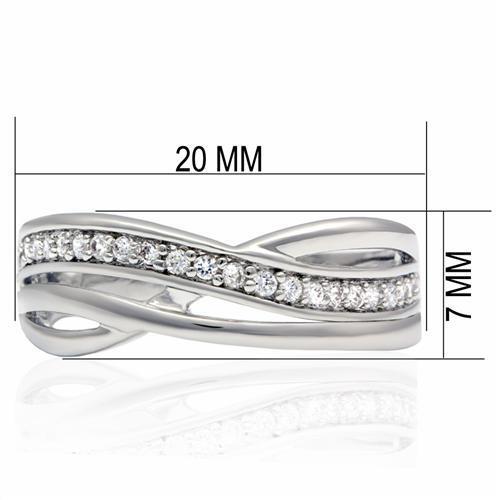 LO2058 - Brass Ring Rhodium Women AAA Grade CZ Clear