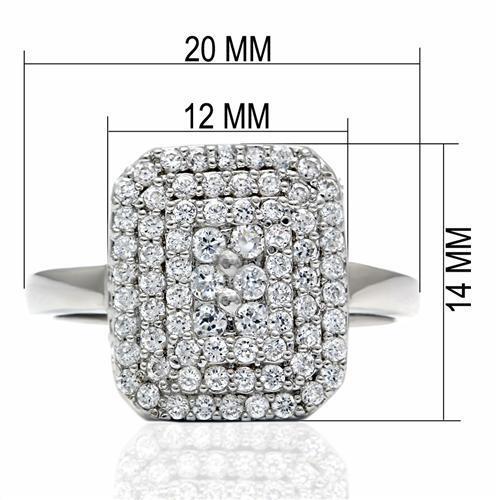 LO2064 - Brass Ring Rhodium Women AAA Grade CZ Clear