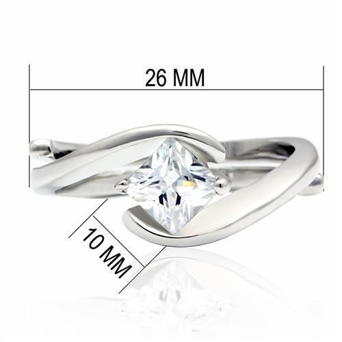 LO2067 - Brass Ring Rhodium Women AAA Grade CZ Clear