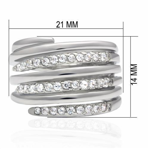 LO2075 - Brass Ring Rhodium Women AAA Grade CZ Clear