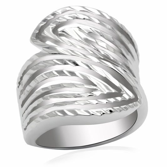 LO2076 - Brass Ring Rhodium Women No Stone No Stone