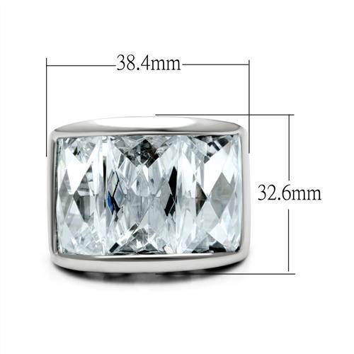 LO2092 - Brass Ring Rhodium Women AAA Grade CZ Clear