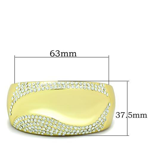 LO2155 - White Metal Bangle Flash Gold Women Top Grade Crystal Clear