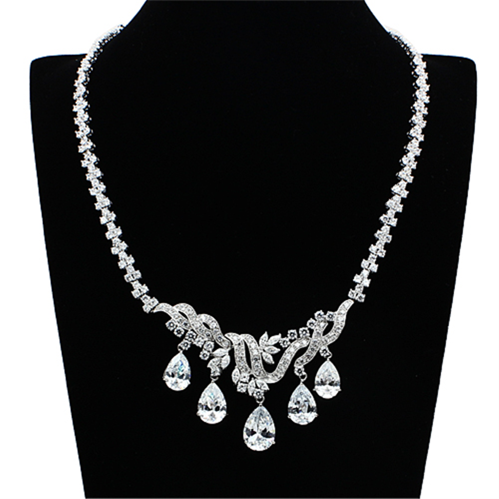 LO2334 - Brass Jewelry Sets Rhodium Women AAA Grade CZ Clear