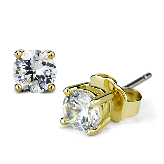 LO3958 - Brass Earrings Gold Women AAA Grade CZ Clear