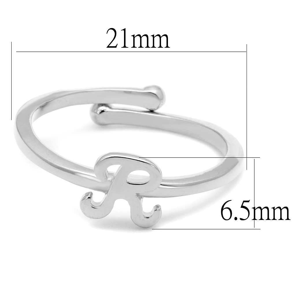 LO3995 - Brass Ring Rhodium Women No Stone No Stone