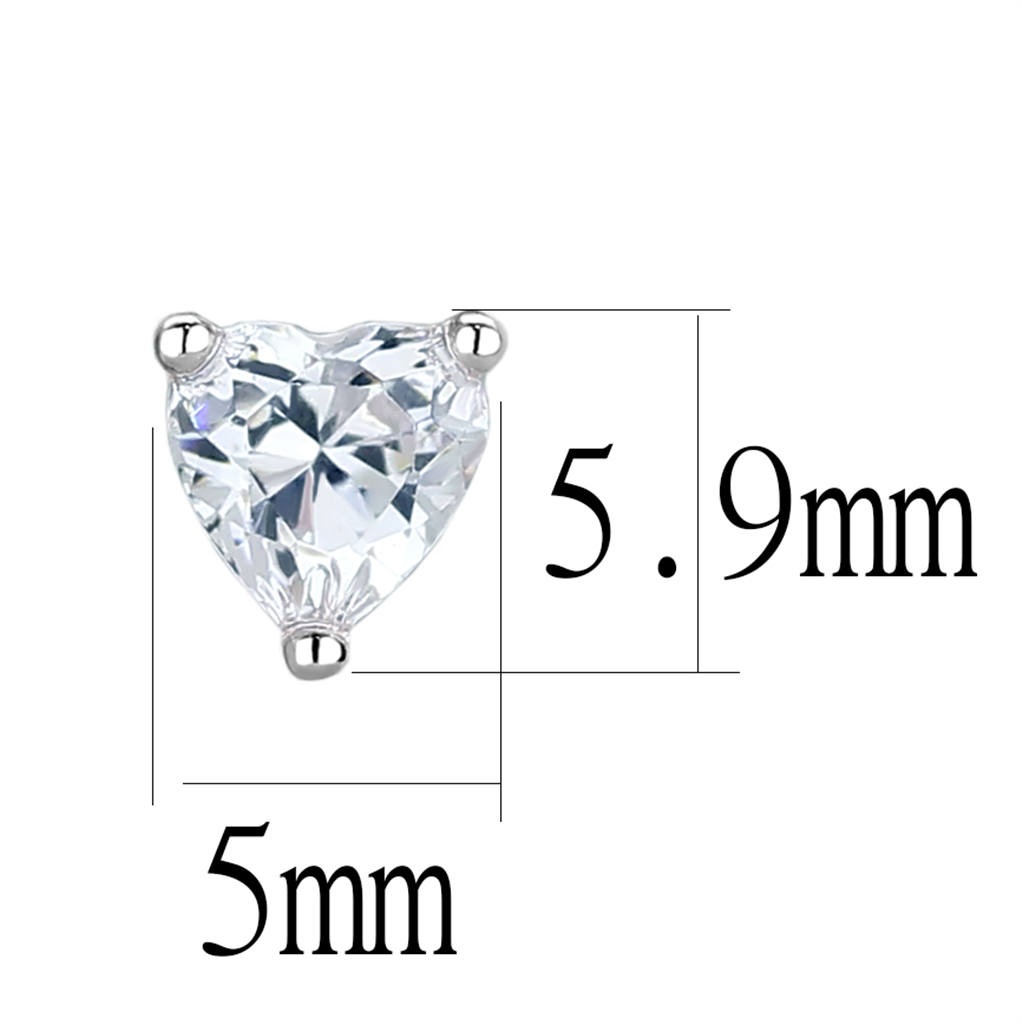 LO4170 - Brass Earrings Rhodium Women AAA Grade CZ Clear