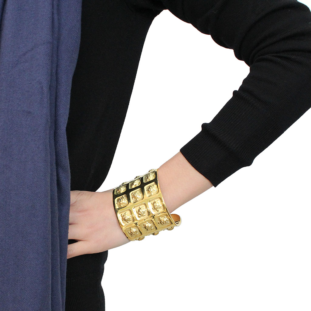 LO4297 - Brass Bangle Matte Gold & Gold Women No Stone No Stone