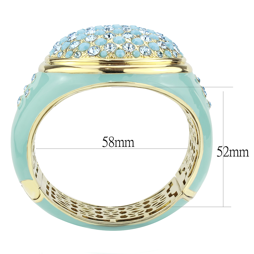 LO4350 - Brass Bangle Gold Women Top Grade Crystal Multi Color