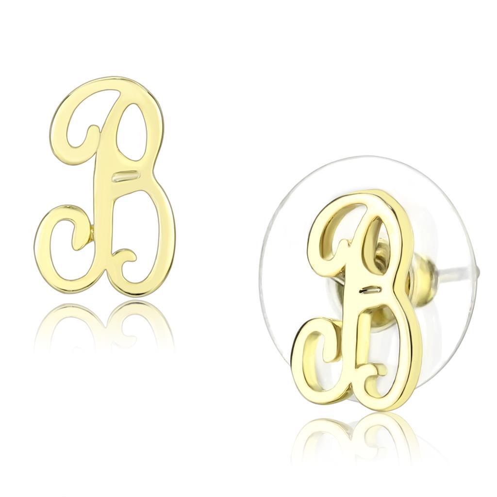 LO4669 - Brass Earrings Flash Gold Women No Stone No Stone