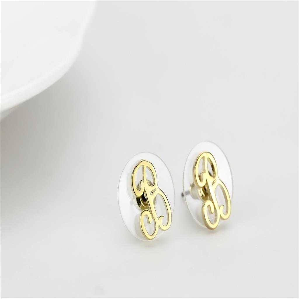 LO4669 - Brass Earrings Flash Gold Women No Stone No Stone