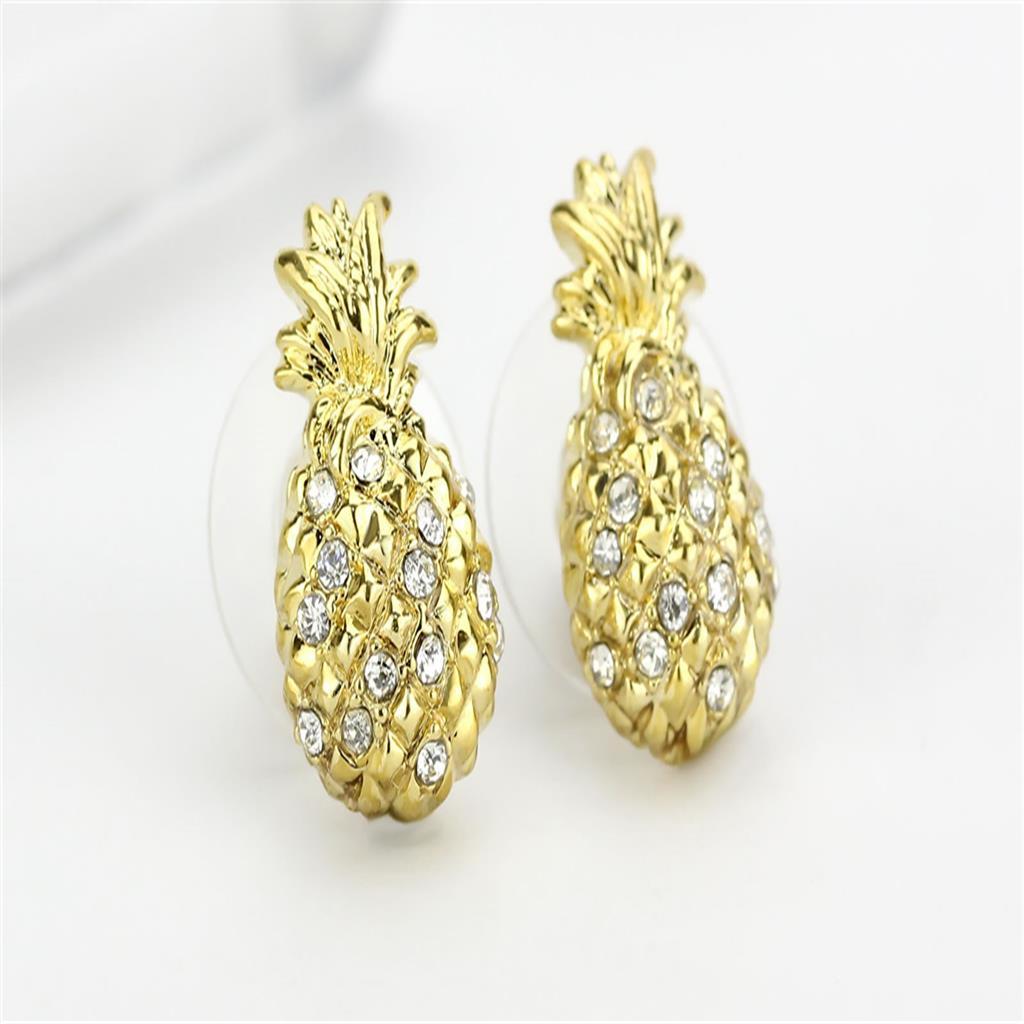 LO4677 - Brass Earrings Gold Women Top Grade Crystal Clear