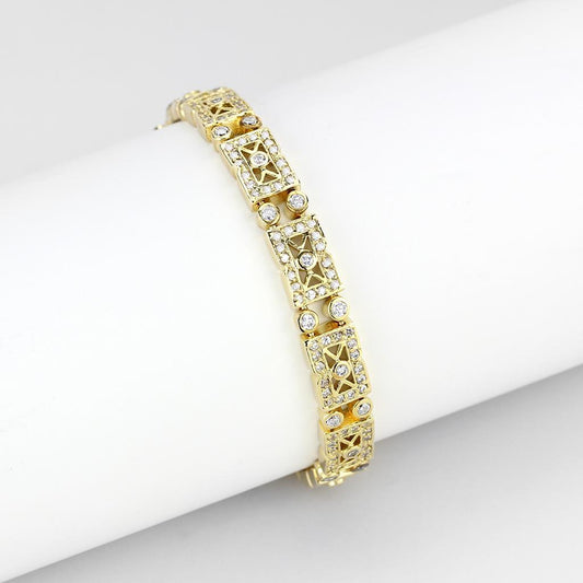 LO4735 - Brass Bracelet Gold Women AAA Grade CZ Clear
